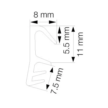 Primo 4050 Svejseliste Sort - 5m Rulle