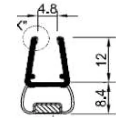 Bruseprofil 180° magnetisk dørprofil