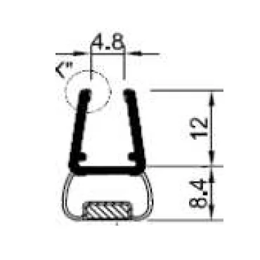 Bruseprofil 180° magnetisk dørprofil