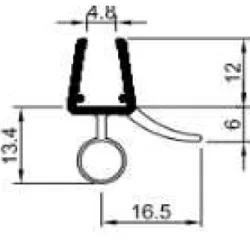 Bruseprofil 360 13mm med side & toptætning