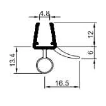 Bruseprofil 360 13mm med side & toptætning