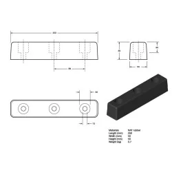 Gummibuffer 247x50x50mm