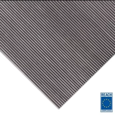 3mm finrillet grå gummimåtte 1200mm