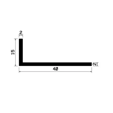 L-Profil 40x15x2 Sort