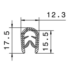 Kantliste 4-6mm Sort