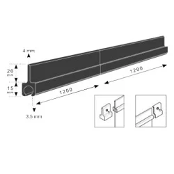 240cm Monteringsskinne Not