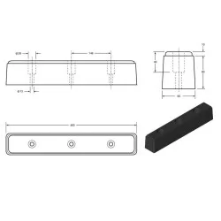 Gummibuffer 490x80x80mm for læsserampe