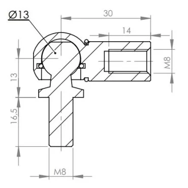 Kugleled Komplet Ø13mm Stål
