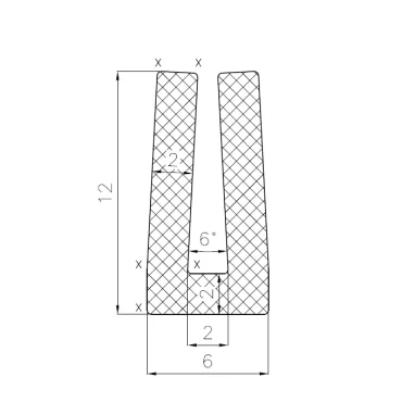 U-Profil 2mm Gummi