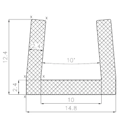 U-Profil 10mm Gummi