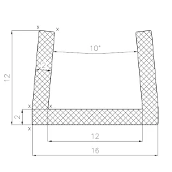 U-Profil 12mm Gummi