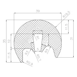LM Fenderliste i sort