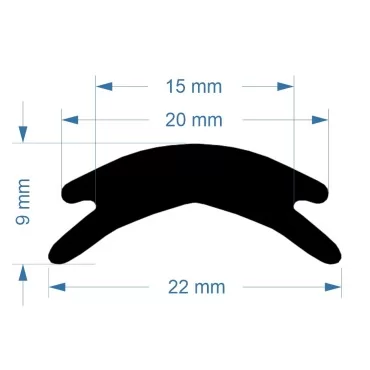 PVC114 Indlægsliste Sort