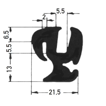 G5-6/P2mm S-Type Vindues Profil
