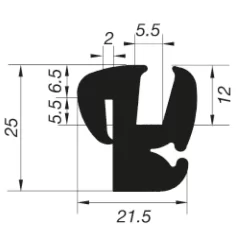G5-6/P2mm S-Type Vindues Profil