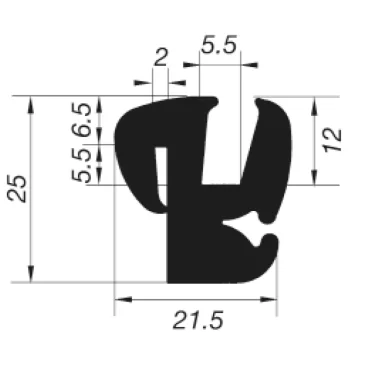 G5-6/P2mm S-Type Vindues Profil