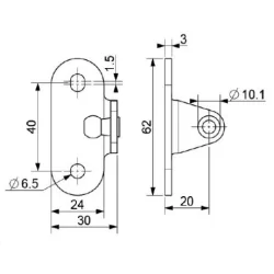 Vinklet Kulgebeslag Ø10mm