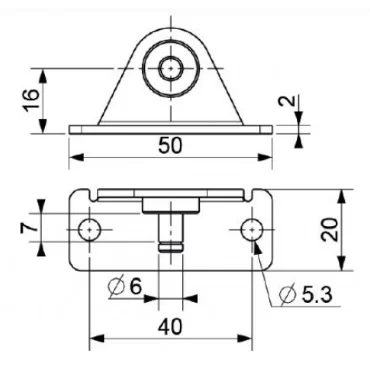 Vinklet Beslag Ø6mm