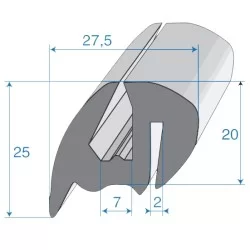 G6-7/P2mm S-Type Vindues Profil