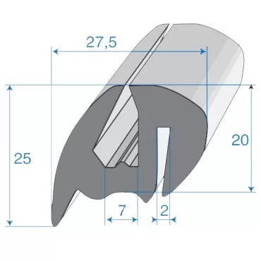G6-7/P2mm S-Type Vindues Profil