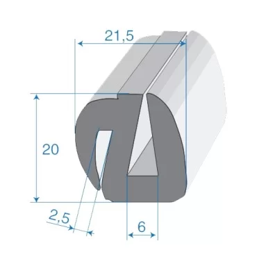 G6/P2-3mm S-Type Vindues Profil