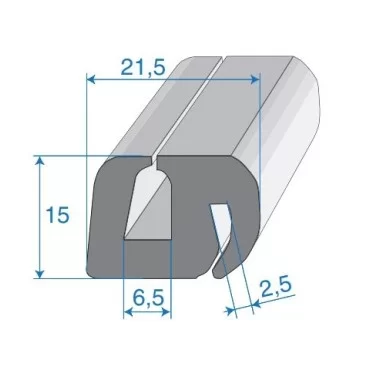G6-7/P2-3mm S-Type Vindues Profil
