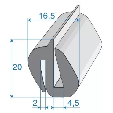 G4-5/P2mm S-Type Vindues Profil