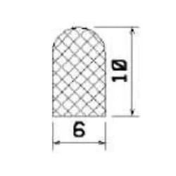 4x6mm Halvrund