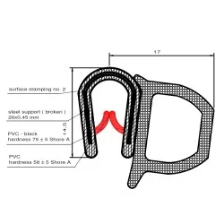 Kantliste 3051DU m. sidetæt.
