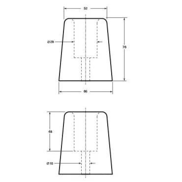 Gummibuffer 75/65x52mm