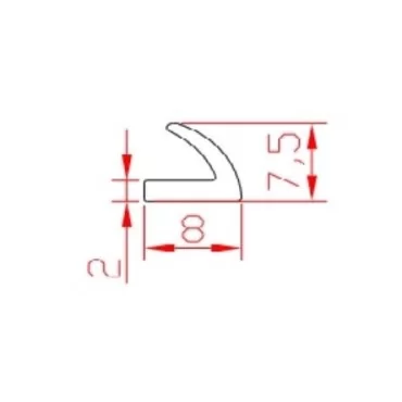 8x7mm L-Profil 3M-Klæb