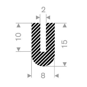 U-Profil 2mm Svampegummi