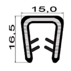 3,5-8mm Kantliste POM Sort