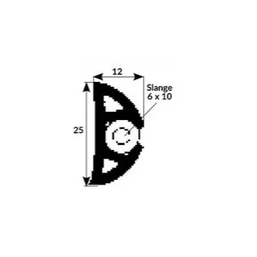 Fenderliste 25x12mm Sort