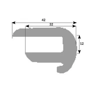 Fenderliste 4094 grå m. drypkant