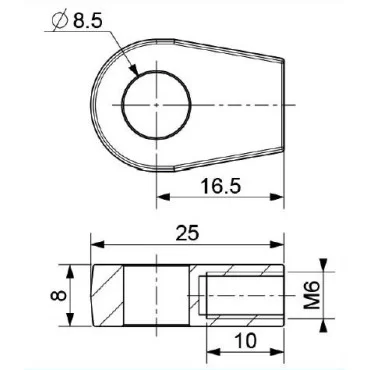 Øje Ø8,5mm Stål
