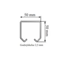 C-Skinne 50x50mm