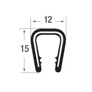 Kantliste 6-8mm Sort