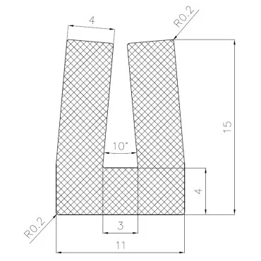 3mm U-Profil Gummi