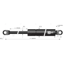 Gasfjeder 180mm 8/18mm...