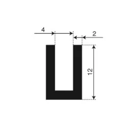 U-Profil 4mm Gummi