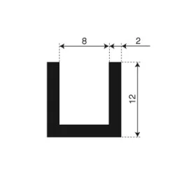 U-Profil 8mm Gummi