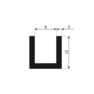 U-Profil 8mm Gummi