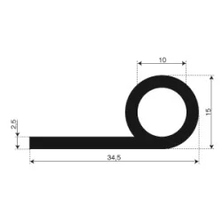P-Profil 34mm ø15mm