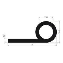 P-Profil 40mm ø17mm