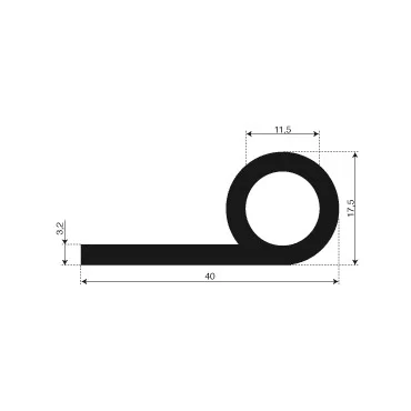 P-Profil 40mm ø17mm