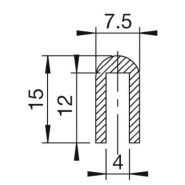 U-Profil 4mm afrundet Gummi