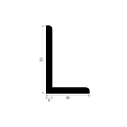 L-Profil 35x55x5 Sort