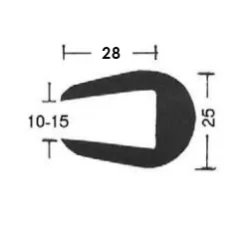 Fenderliste 25x25mm
