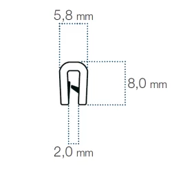 Kantliste 1-2mm Sort PVC